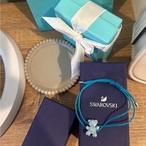 Swarovski Turquoise Bear Charm Bracelet
